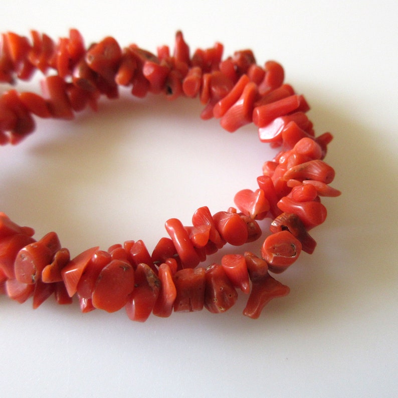 Natural Coral Chips Original Italian Red Coral Uncut Beads Etsy