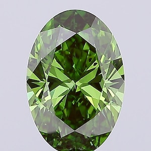 IGI Certified 2.06 CTW Fancy Deep Green Oval Lab-Grown Diamond (SI1 Clarity) – Loose Stone for Engagement Ring – Ready to Ship – TV5159-C
