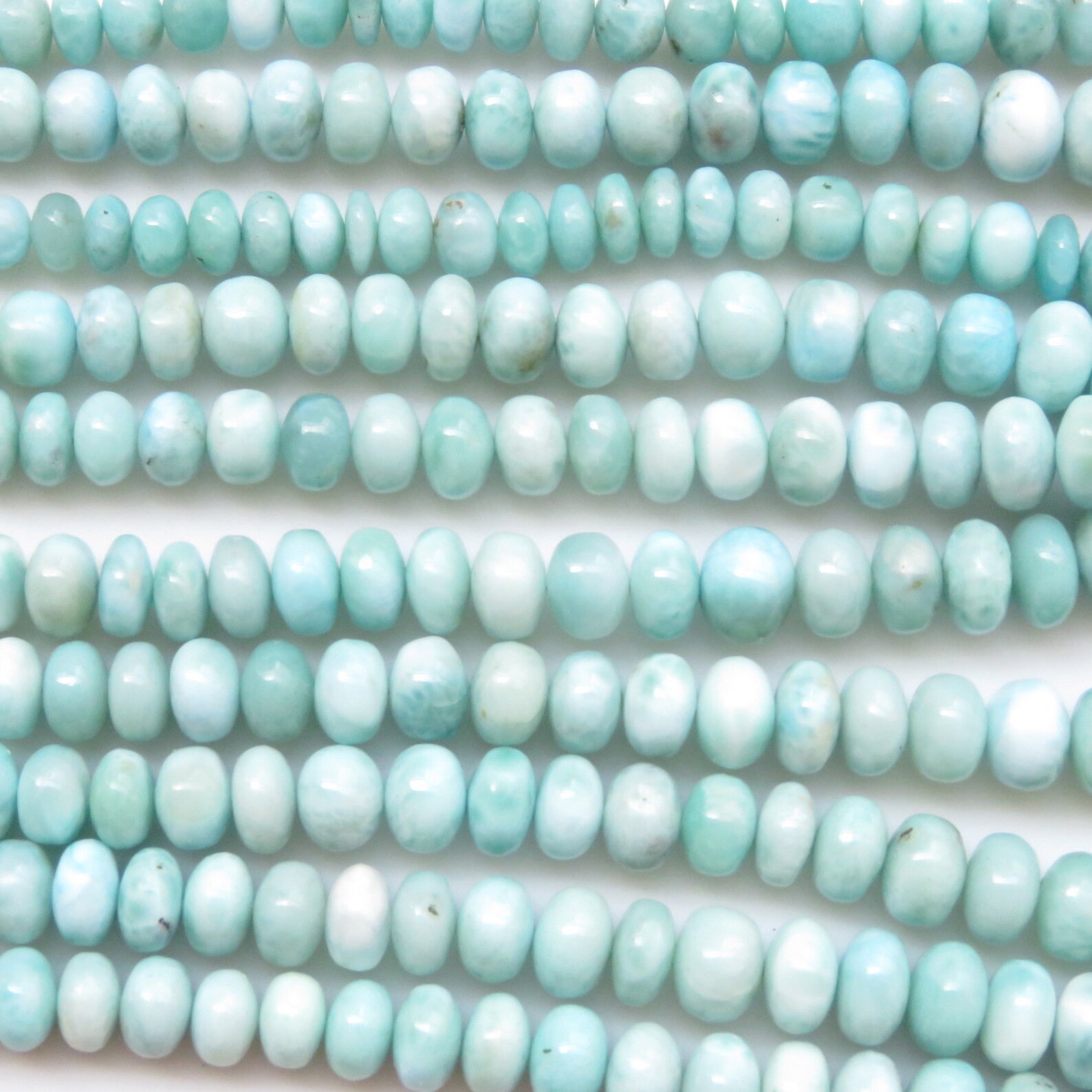 Natural Smooth Larimar Rondelle Beads 6mm To 10mm Larimar Etsy