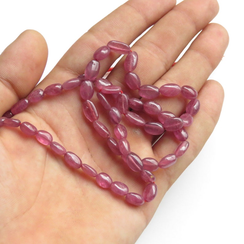 Glas gevulde robijn ovaalvormige gladde kralen glas gevulde robijn kralen, 6mm tot 9mm roze robijn kralen, verkocht als 8 inch &17 inch streng, GDS1351 afbeelding 7