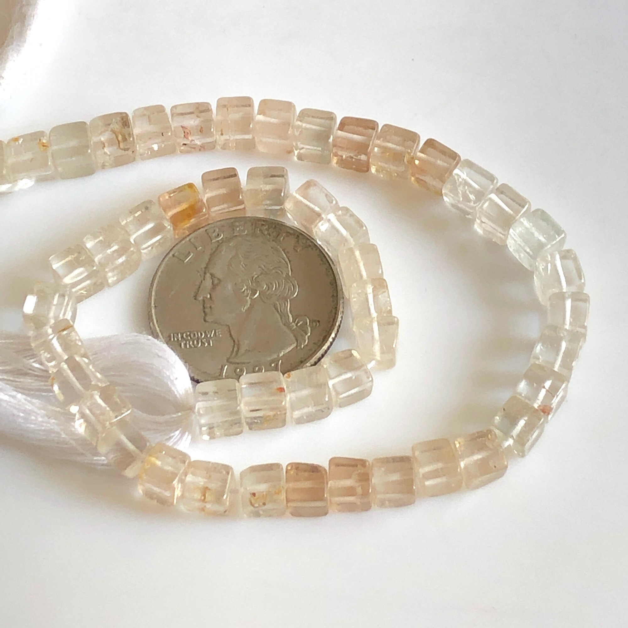 Copper Topaz Imperial Topaz Copper Topaz Smooth Box Beads, 5mm Natural Imperial ...