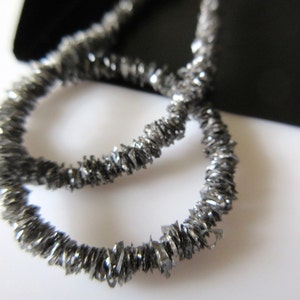 3mm Black Raw Rough Loose Diamond Rings, Beautiful Bangle Cut Diamond Rings, Sold As 4 Inch/8 Inch/16 Inch Strand, DDS229/1