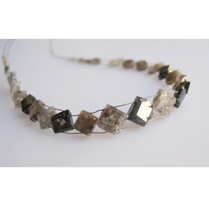 原石ダイヤモンドブレスレット、原石ダイヤモンド、天然ダイヤモンド、レーザーカットダイヤモンド、紛争フリーダイヤモンド、各3mm～7mm、