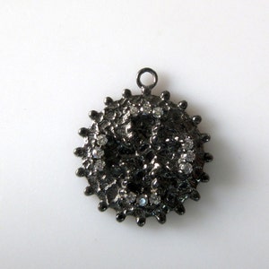 1 Pc 925 Sterling Silver Cross Round Charm Pendant With Cubic Zirconia Pave Diamond, (Pd36)