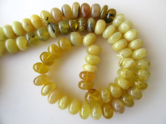 Yellow Opal Rondelle Beads, Smooth Opal Rondelle Beads, 9mm Beads, 16 Inch Strand, GDS678