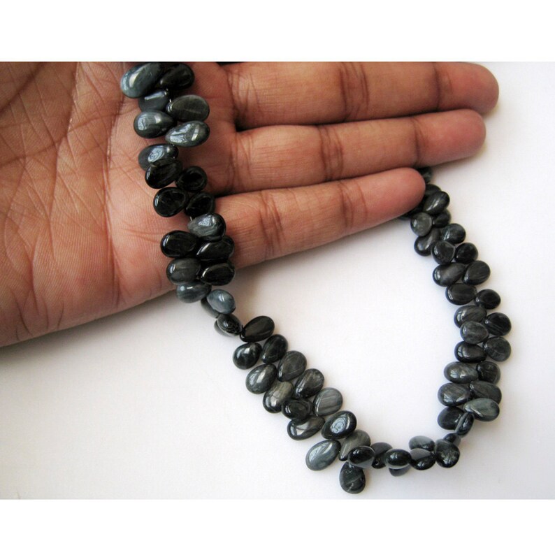 9 In Cats Eye Beads Black Cats Eye Briolette 5x9mm To 7x12mm Each Briolette Beads Pear Beads 70 Pieces Approx