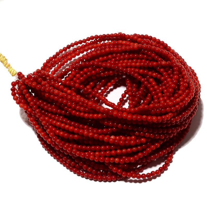 Red Coral Round Beads Coral Beads 2.5mm Round Beads Red Etsy