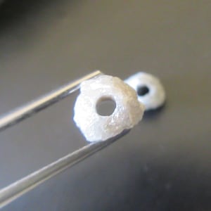 Large Hole Diamond Beads, 2mm Hole Size, Natural White Loose Raw Diamond, Rough Diamond, Conflict Free, Chain It And Wear It, DDS22/1