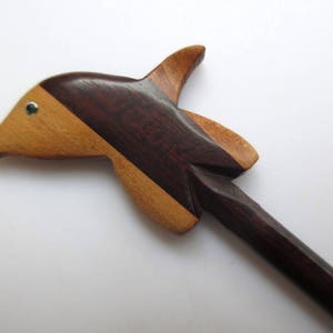 5 Stück Delfin Rose/Mangoholz handgeschnitzte Haarforke, Naturholz Haarstab, 1 Zinken Haarforke, Holz Haarschmuck, GDS1042/25