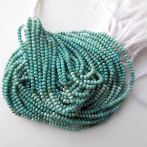 Natural Sleeping Beauty Arizona Turquoise Faceted Rondelle Beads 2mm Faceted Arizona Turquoise Beads 13 Inch Strand, GDS993/1