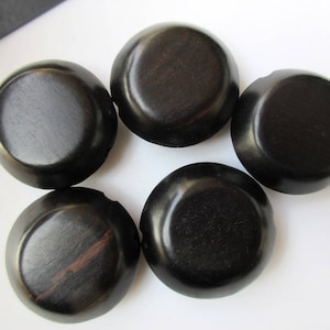 5 Pieces Round Shaped Hand Carved Natural Ebony Wood Beads, Smooth Round Wooden Bead Pendant, Wooden Supplies Jewelry, GDS1047/13