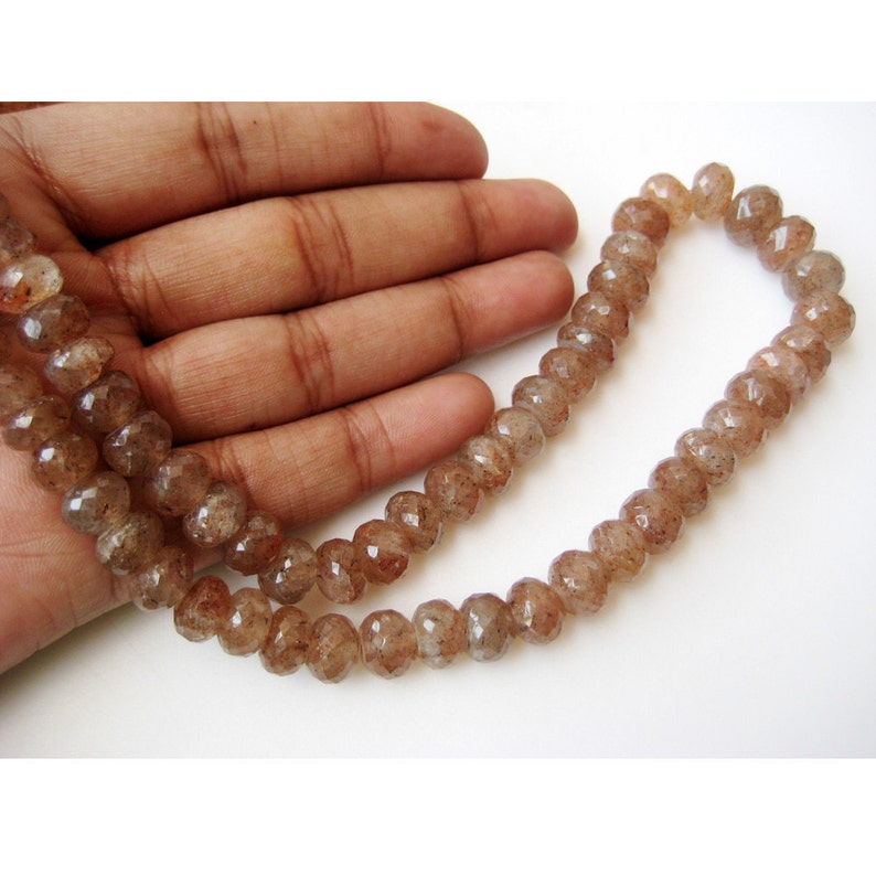 Sunstone Bracciale Con Pietre Preziose Rondelle 6mm - Multicolore - Filo Regolabile - Per Meditazione, Yoga, Prosperità - Uomo/Donna - 2