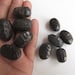 5 Pieces Hand Carved Natural Ebony Wooden Oval Tumble Beads, Faceted Wood Bead Pendant, Wooden Supplies Jewelry, GDS1045/6
