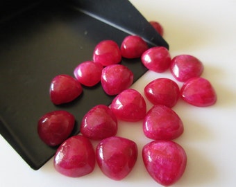 8 Pieces 10mm Each Red Corundum Trillion Shaped Ruby Color Loose Cabochons CL133/1