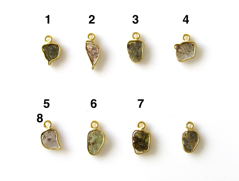 SKU-DS3 4 Pieces 8mm Rose cut diamond Slice Connector Pendant Raw Diamond 925 Silver Connector