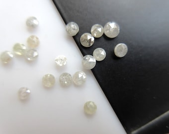 6 Pieces, 3mm Clear White Rose Cut Diamond, Rose Cut Cabochon, White Rose Cut Diamond, Rose Cut Diamond Ring
