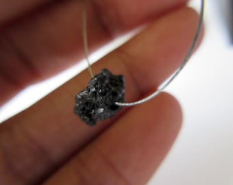 Diamante grezzo naturale grezzo nero non tagliato 1 mm Forato 5 mm ca. 1 pezzo DDS227