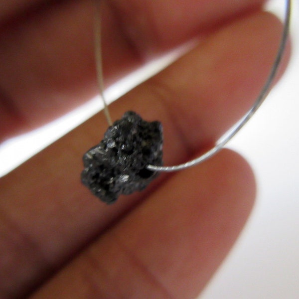 Black Raw Rough Natural Uncut Diamond 1mm Drilled 5mm approx. 1 Piece DDS227