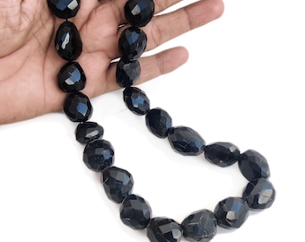 Perline sfaccettate in onice nero naturale, pietre preziose da 17 a 22 mm per la creazione di gioielli – Filo da 16 pollici – GDE129