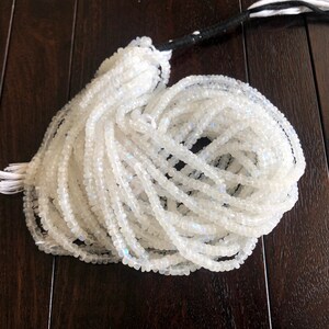 Natural Rainbow Moonstone Rondelle Beads, 4mm To 4.5mm Natural Rainbow Moonstone Smooth Beads, 12 Inch Strand, GDS1750