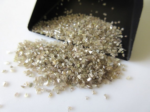 5CTW/10 CTW Natural Champagne Brown Diamond Dust, Natural Raw Rough Uncut Diamond Chips, Rough Diamond Loose For Jewelry, Painting SKU-DDB