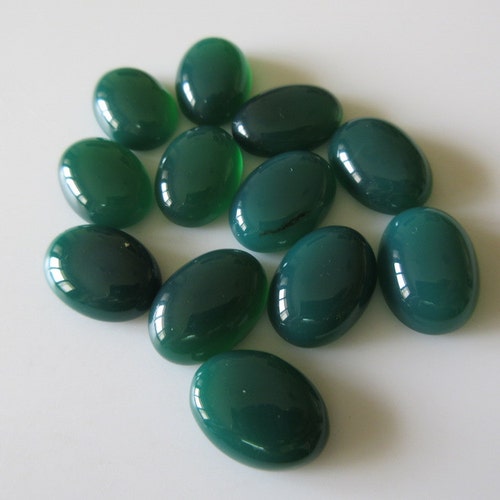 50 Pieces Wholesale 18x13mm Oval Shaped Calibrated Flat Back Green Onyx Smooth Cabochons, Green Onyx Gemstone shops Cabochon Loose, CL93/1
