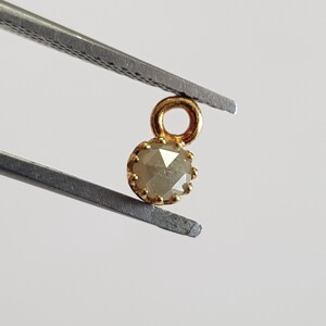 4,5 mm natuurlijke grijze enkele lus diamanten ring spantang connector klaar voor gebruik voor oorbel hanger 925 zilveren diamanten spantang DDS509/12 afbeelding 2
