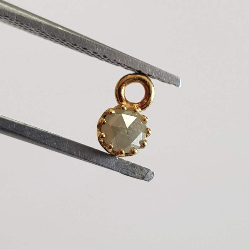4,5 mm natuurlijke grijze enkele lus diamanten ring spantang connector klaar voor gebruik voor oorbel hanger 925 zilveren diamanten spantang DDS509/12 afbeelding 2