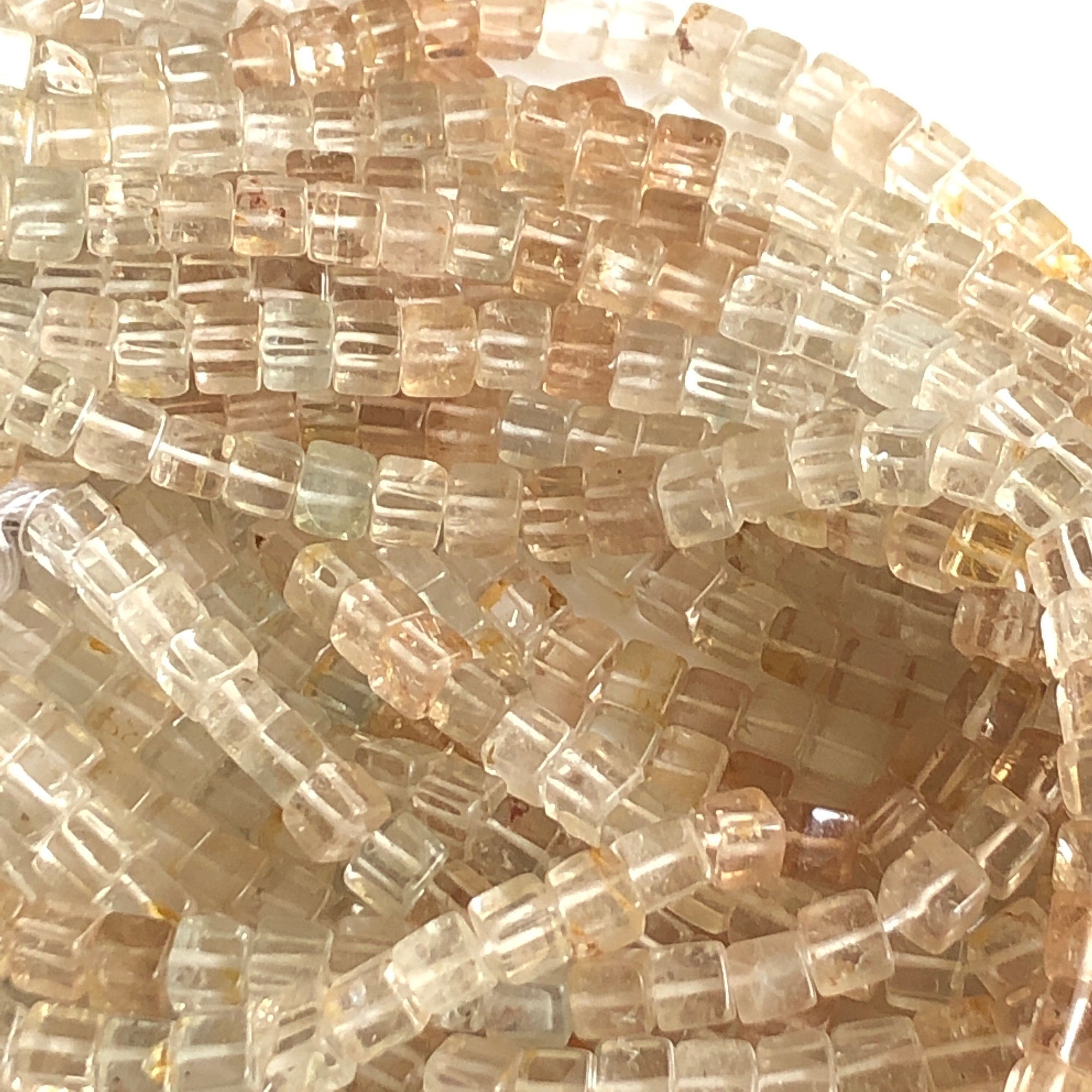 Copper Topaz Imperial Topaz Copper Topaz Smooth Box Beads, 5mm Natural Imperial ...