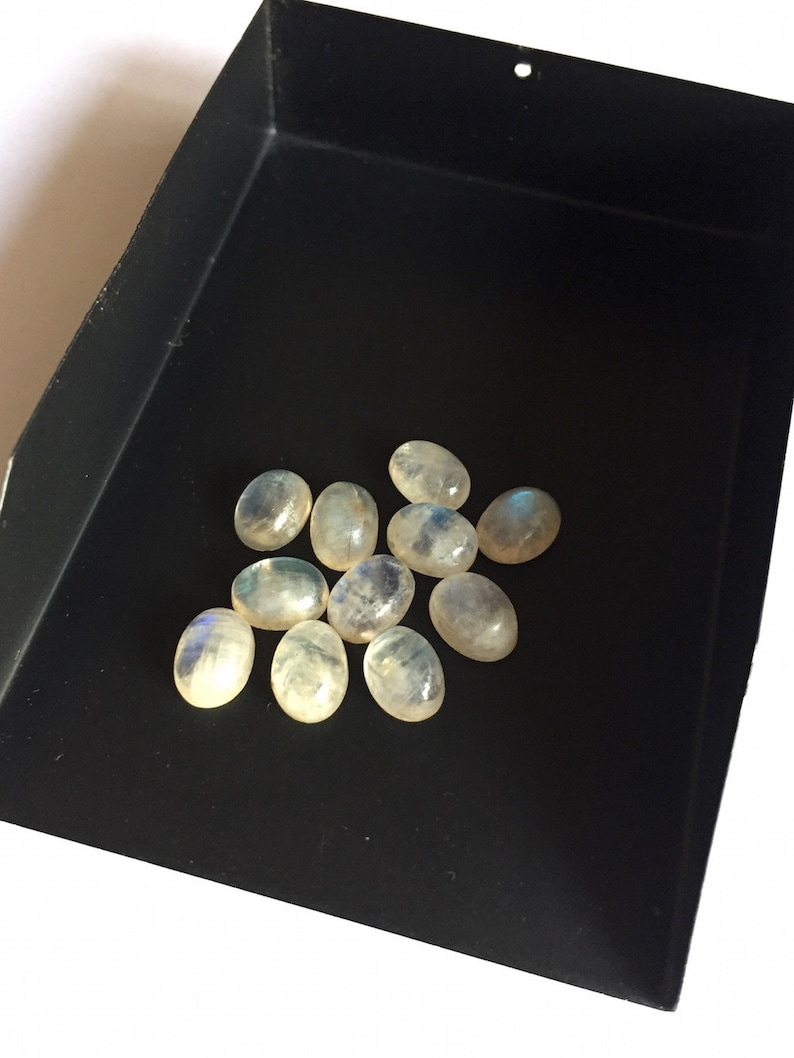 12 Pieces Rainbow Moonstone Oval Cabochons Loose Cabochon Moonstone Cabochon SKU-MS8 Calibrated 6x8mm