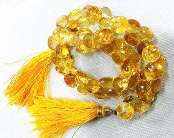 Natural Citrine Onion Briolette Beads, 9mm Faceted Citrine Beads, Half Strand 4 Inches