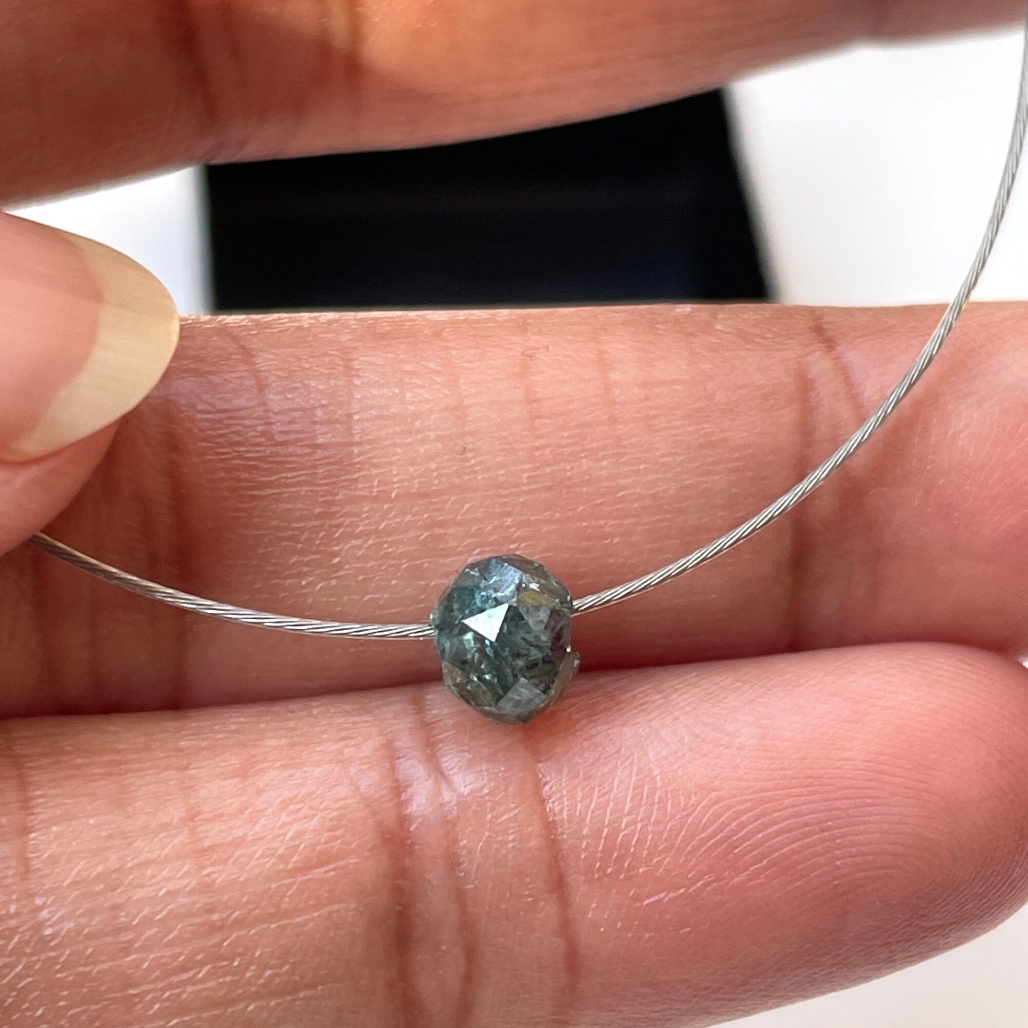 1.5mm Large Hole Blue Diamond Beads, 4.5mm To 5mm Faceted Natural Diamond Bead Chain It And Wear It Conflict Free Carrie Necklace, DDS700/4
