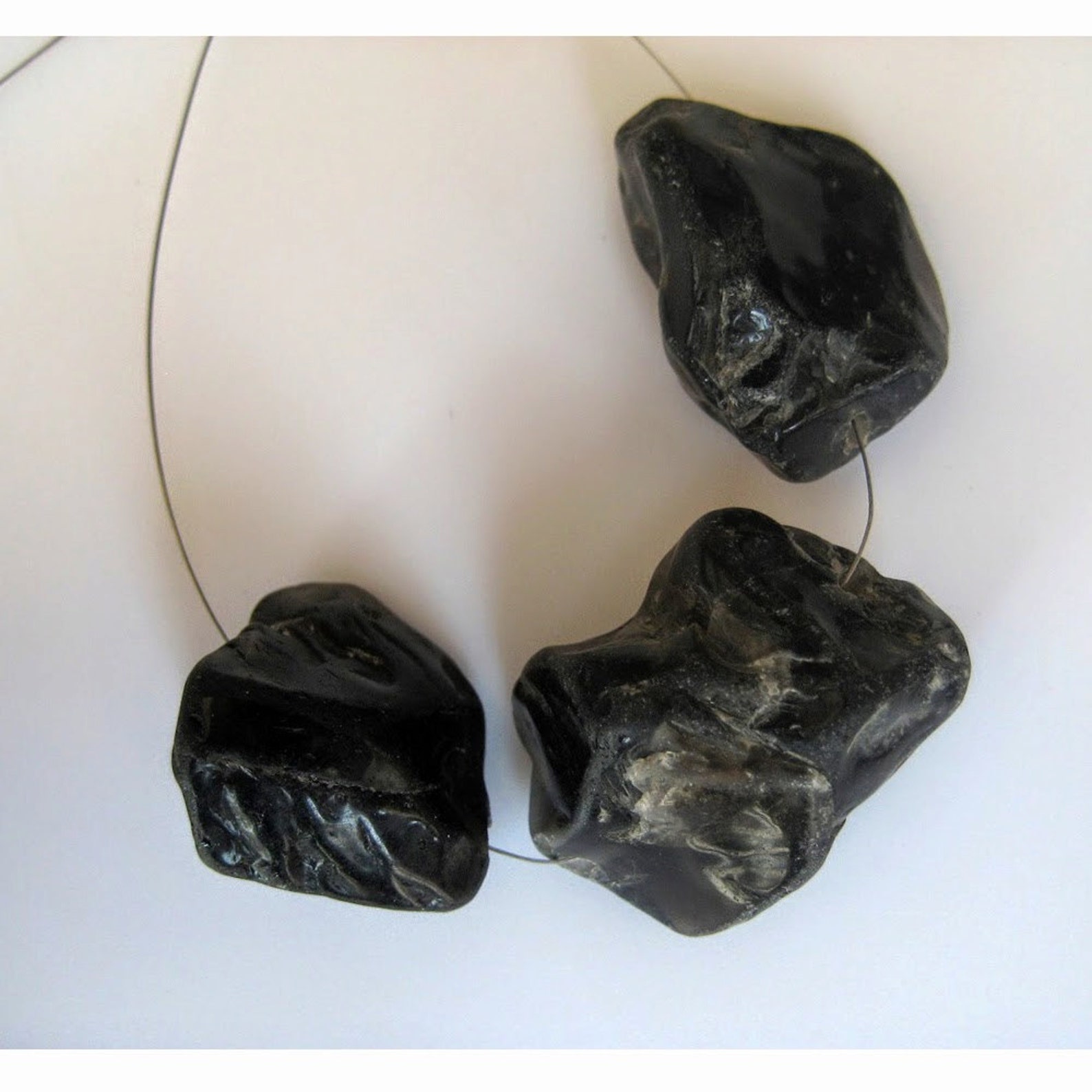 Raw Black Onyx Black Onyx Rough Stone Large 1mm Hole Black Etsy