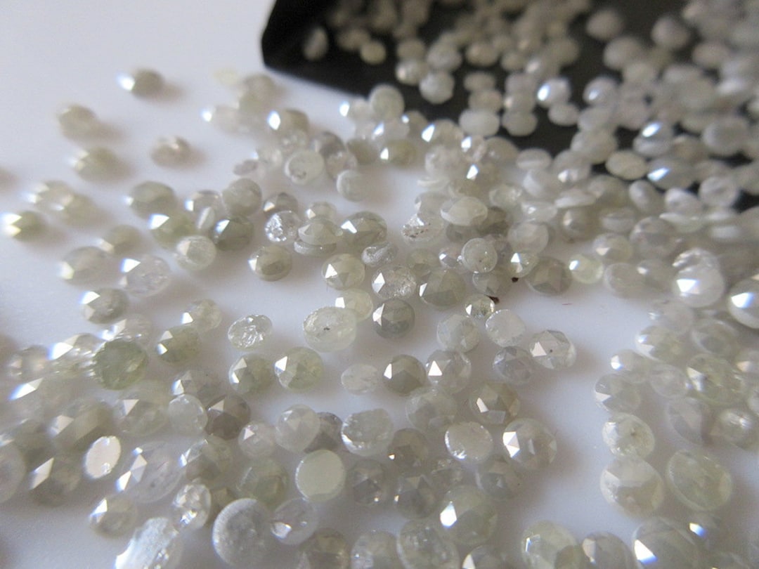 10 Pieces/100 Pieces Wholesale Natural White Grey Rose Cut Diamond