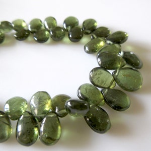 Green Apatite Pear Beads, Natural Green Apatite Smooth Pear Briolettes, Wholesale Apatite, 7mm To 8mm Each, 8 Inch Strand, GDS1266