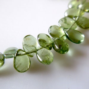 Green Apatite Smooth Pear Beads, 5mm To 6mm Natural Green Apatite Pear Briolettes, Wholesale Apatite, 8 Inch Strand, GDS1267