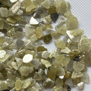 5/10/50 Carat Weight 2mm To 5mm Yellow Diamond Slices, Natural Raw Rough Diamond Chips For Making Jewelry