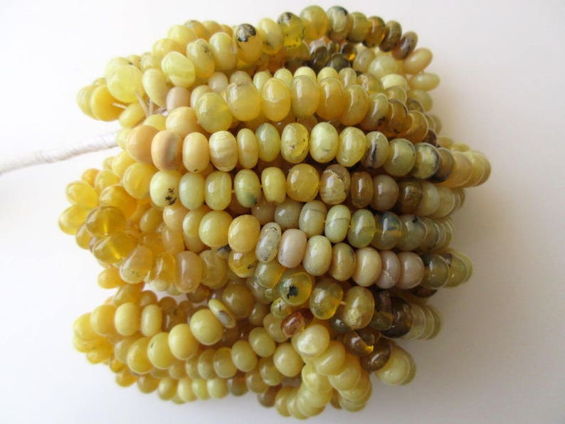 Gele Opaal Rondelle Kralen, Gladde Opaal Rondelle Kralen, 9mm Kralen, 16 Inch Strand, GDS678 afbeelding 4