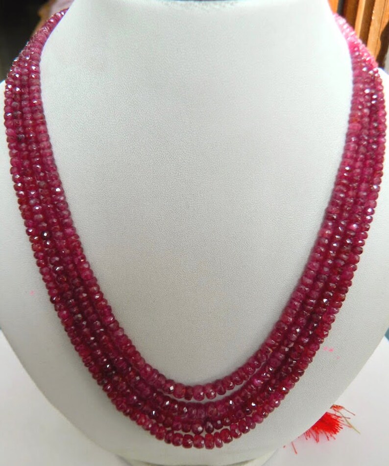 4mm 7/" media hebra Azul Zafiro Genuino birmano facetado rondelle cuentas 2mm