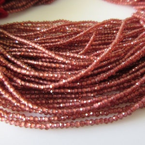 Garnet Beads, 2mm Mozambique Garnet Faceted Rondelle Beads, Natural Mozambique Garnet Beads, 13 Inch Strand, GDS1054