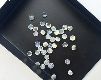 30 Pieces 4mm Rainbow Moonstone Faceted Round Shaped Loose Gemstones SKU-MS23