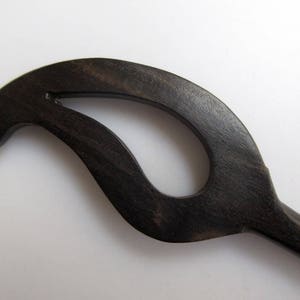 5 Pieces Ebony Wood Paisley Hand Carved Hair Fork, Natural Wood Hair Stick, Wooden Hair Accessories, 1 Prong Hair Fork, GDS1042/12