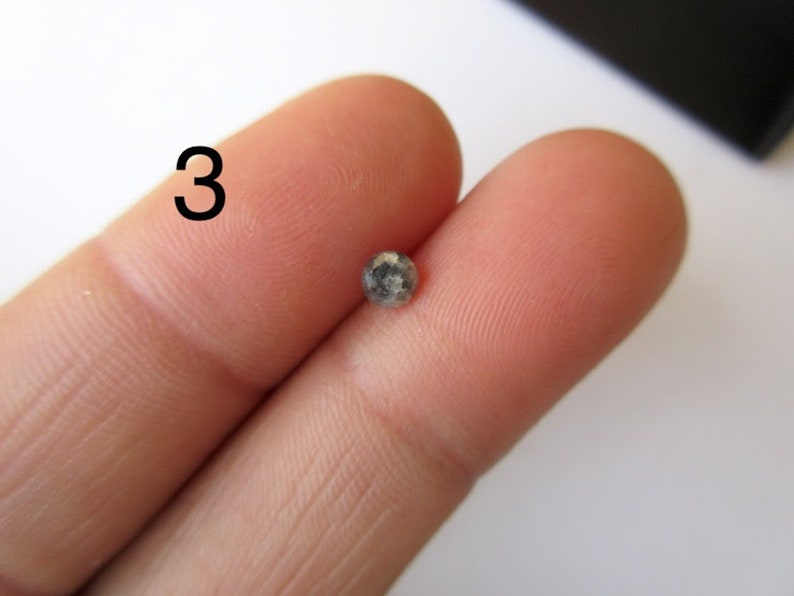 Round Brilliant Cut Natural Salt And Pepper Diamond For Ring, Grey Black Faceted Loose Natural Diamond, Solitaire Diamond, Sku-Dds44/11 image 8