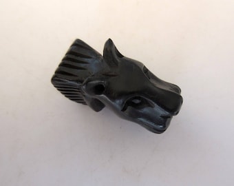 2 Stück Panther/JaguarKopf Natur Ebenholz Handgeschnitzter Anhänger, Geschnitzter Holzperlen Anhänger, Tierkopf Anhänger, GDS1043/16