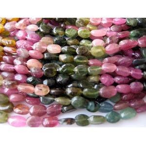 Tourmaline Beads, Oval Beads, Tourmaline Gemstone, Multi Tourmaline Beads, 6mm Each, 13 Inch Strand image 3