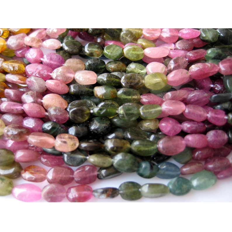 Tourmaline Beads, Oval Beads, Tourmaline Gemstone, Multi Tourmaline Beads, 6mm Each, 13 Inch Strand image 3