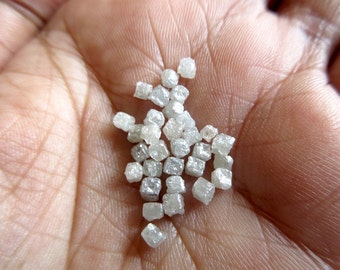 5 Pieces 3mm White Diamond Cubes, Natural Rough Diamond, Raw Diamond, Uncut Diamond, Wholesale Diamonds, SKU-D81