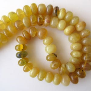 11mm Natural Yellow Opal Rondelle Beads, Smooth Opal Rondelle Beads, 16 Inch Strand, GDS677