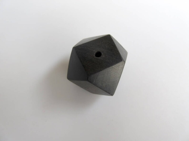 10 Pieces Tetradecagon Octagon Shaped Hand Carved Natural Ebony Wood Beads GDS10459 Smooth Wooden Bead Pendant Wooden Supplies Jewelry