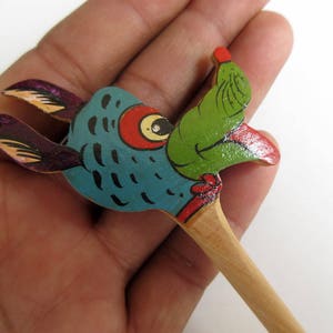 5 Pieces Wooden Hair Fork, Natural Wood Hair Stick, Wooden Hair Accessories, Hand Painted Hair Stick, 1 Prong Hair Fork, GDS1042/2